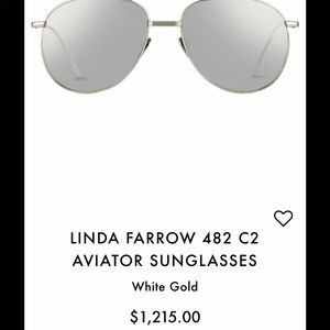 Linda farrow white gold/Japanese titanium aviators